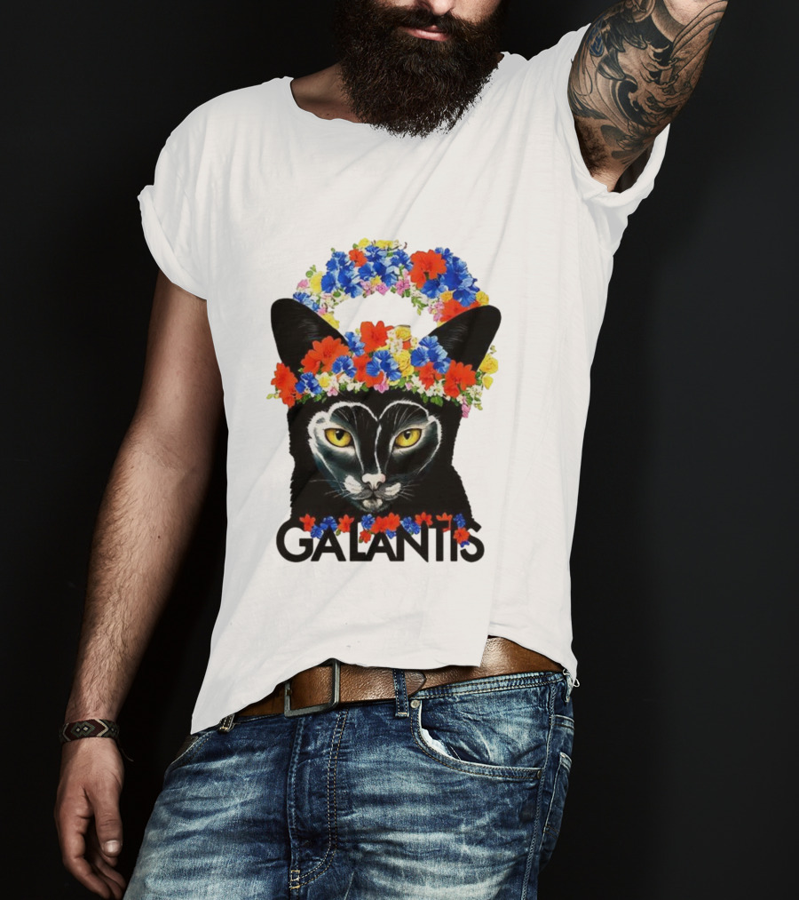 Midsommer Galantis Cat Floral Festival Headpiece T-Shirt