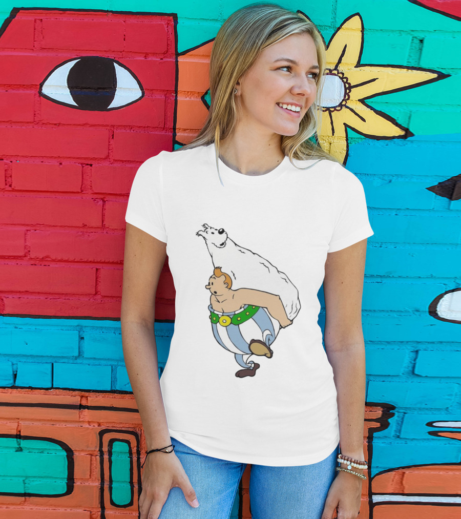 Obelix X Tintin Crossover With Obeltin Imagery T-Shirt