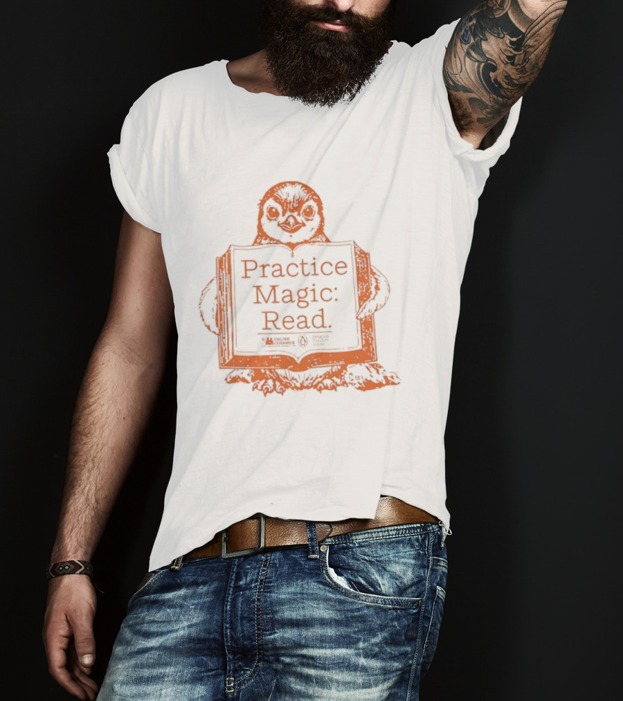 Penguin Holding Book Practice Magic Read T-Shirt