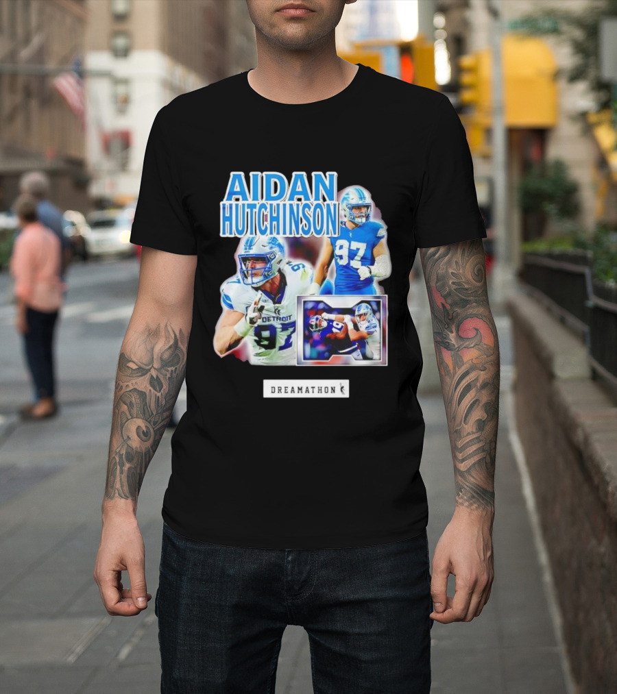 Aidan Hutchinson 97 Detroit Lions NFL Dreamathon T-Shirt