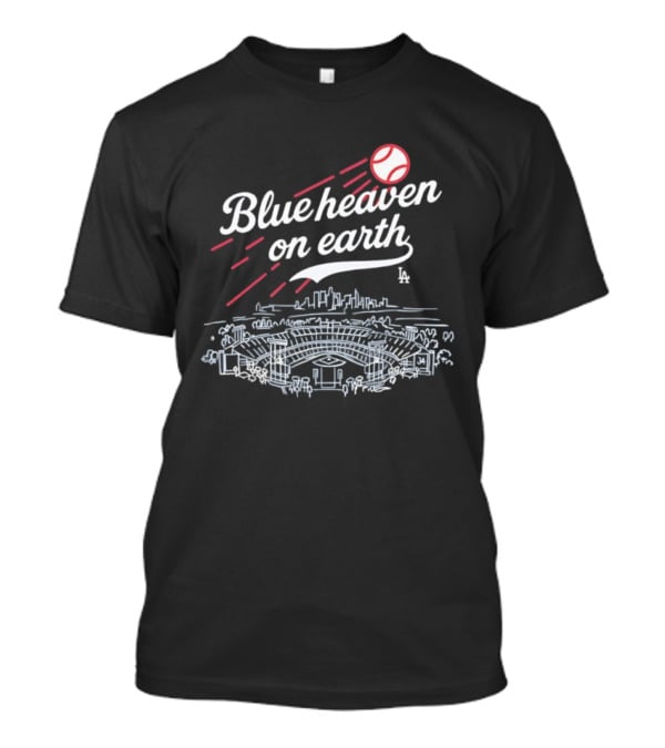 Blue Heaven On Earth Dodger Stadium Baseball Scene T-Shirt