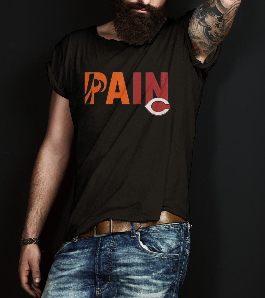 PAIN Cincinnati Reds Chicago Bears Collaboration T-Shirt