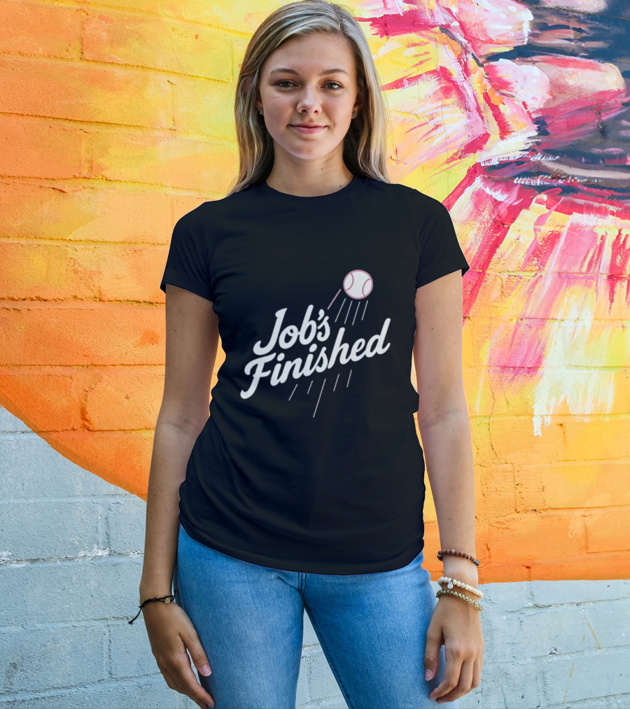 Job's Finished LA Dodgers Back To Back Champions Baseball Victory T-Shirt