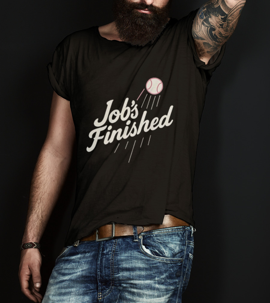 Job's Finished LA Dodgers Back To Back Champions Baseball Victory T-Shirt