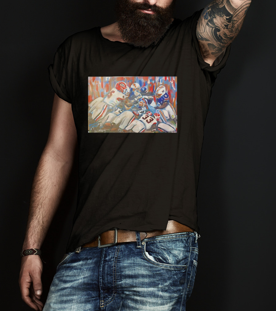 Georgia Vs Auburn Historic Gridiron Clash Power Passion And Glory In American Football Battle T-Shirt