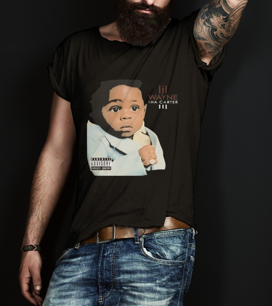 Lil Wayne Tha Carter III Album Cover Baby With Parental Advisory Explicit Content T-Shirt