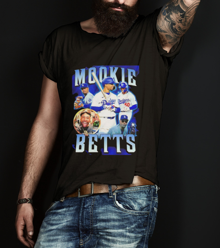 Mookie Betts LA Dodgers Player Collage T-Shirt