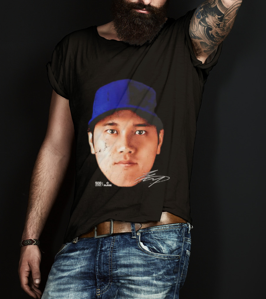 Shohei Ohtani Los Angeles Vintage Head Signature T-Shirt