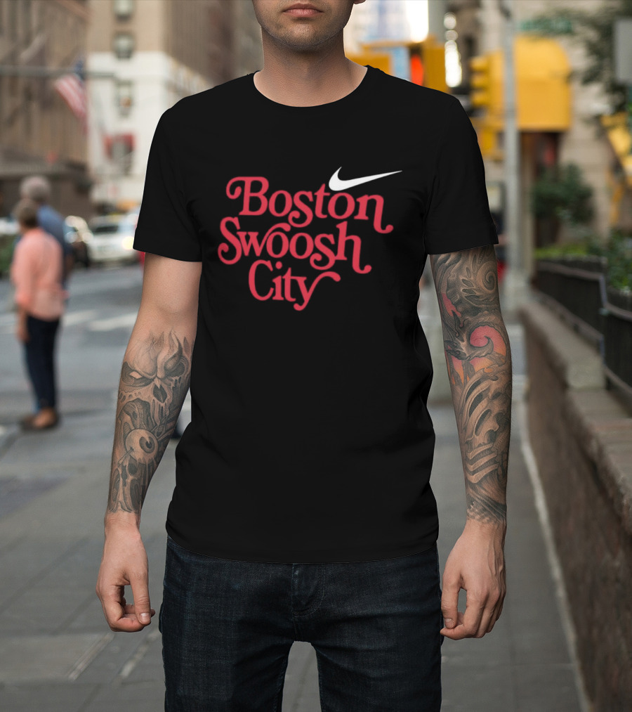 Boston Swoosh City Sportswear Iconic Nike Style T-Shirt