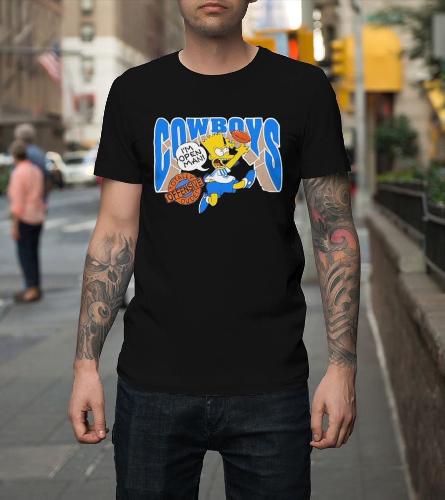 The Simpsons Bart Cowboys I'm Open Man Totally Offensive Dude T-Shirt