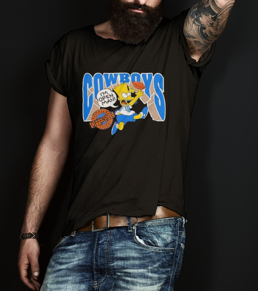 The Simpsons Bart Cowboys I'm Open Man Totally Offensive Dude T-Shirt