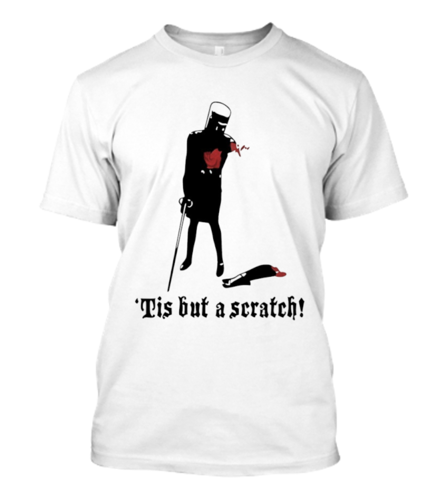 Monty Python Black Knight Tis But A Scratch Classic Quote T-Shirt