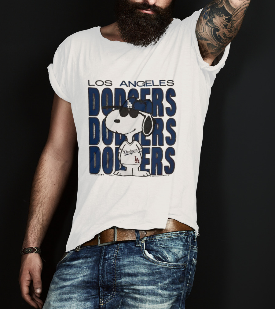Snoopy Los Angeles Dodgers Jersey Vintage Style T-Shirt