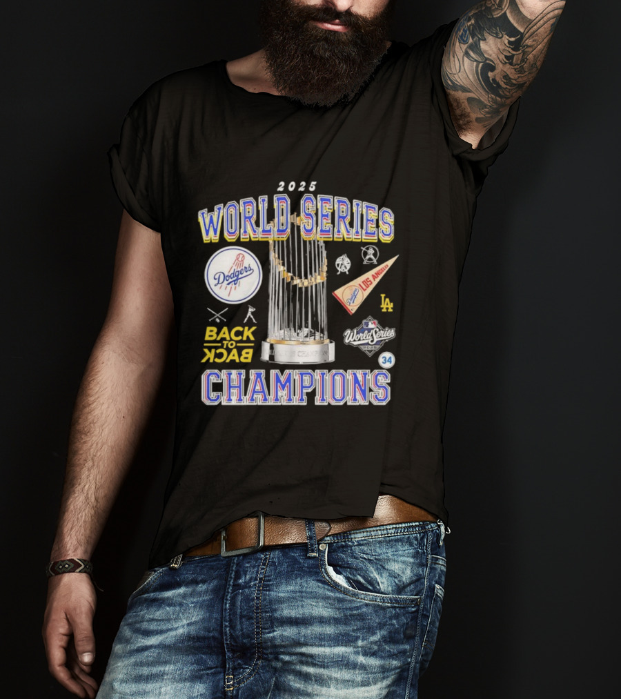 2025 World Series Champions Los Angeles Dodgers Back-to-Back Triumph T-Shirt
