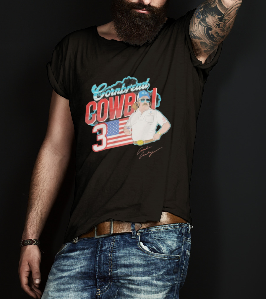 Cornbread Cowboi American Flag 3 Racing Fan T-Shirt