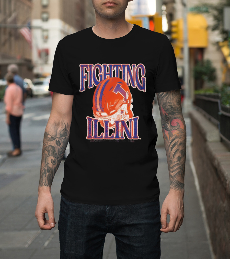 Fighting Illini Football Helmet Classic Design T-Shirt