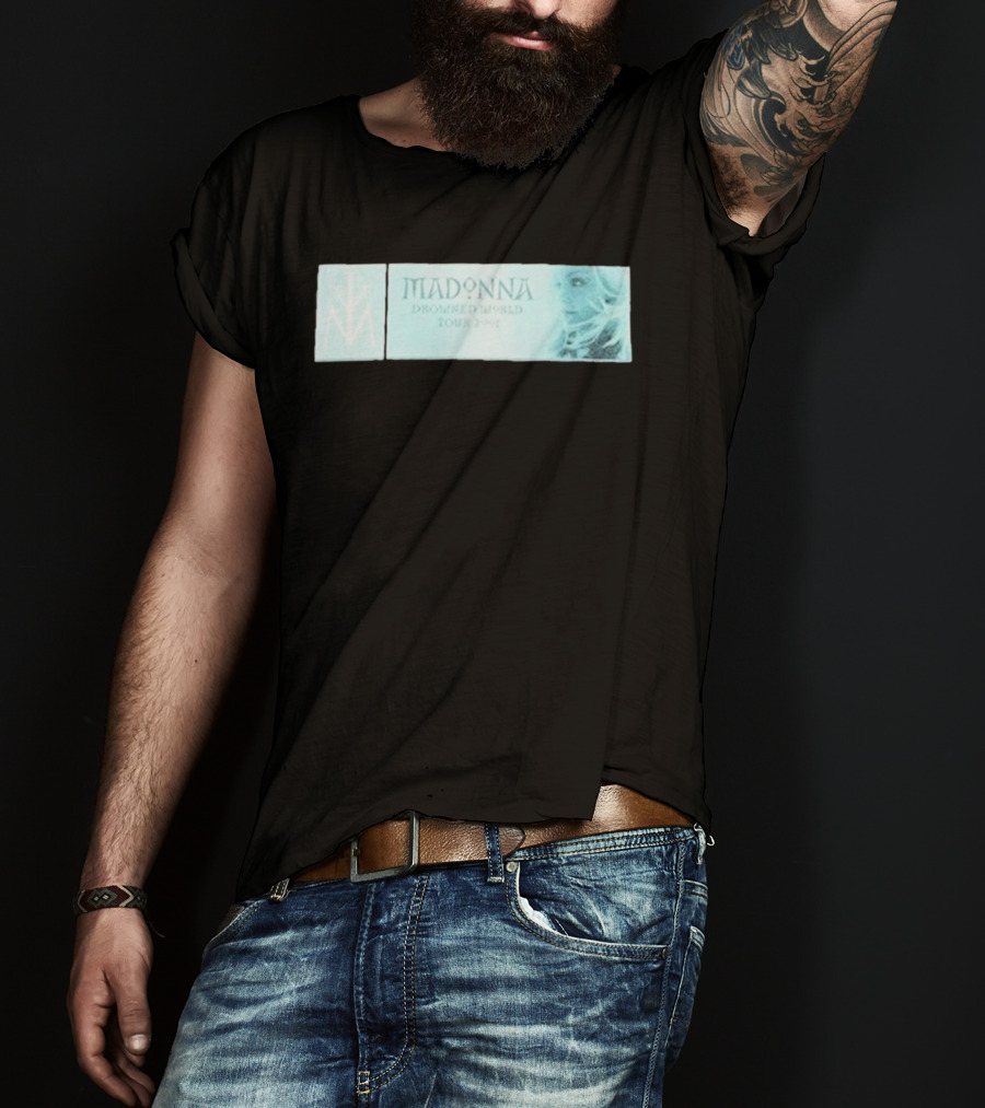 Madonna Drowned World Tour 2001 Blue Aesthetic Album Art T-Shirt
