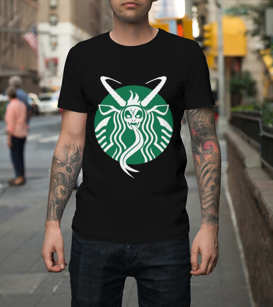 Starbucks Krampuspresso Christmas Coffee Monster Design T-Shirt