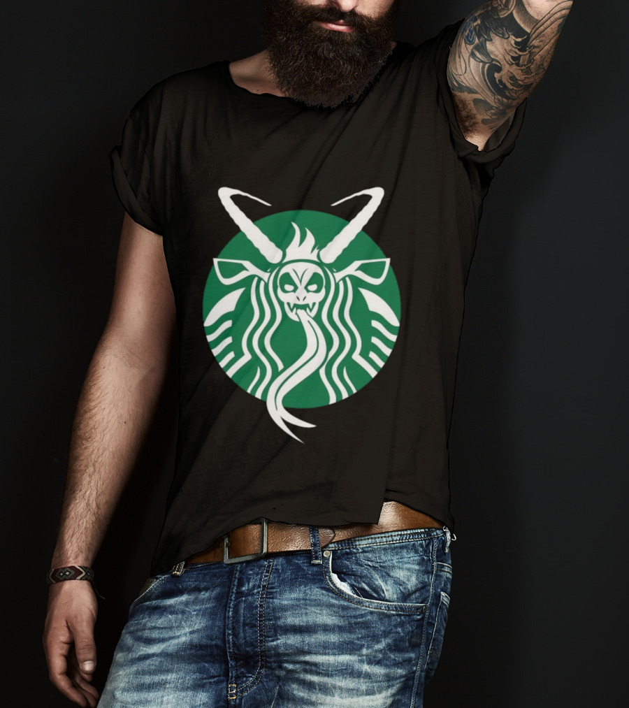 Starbucks Krampuspresso Christmas Coffee Monster Design T-Shirt