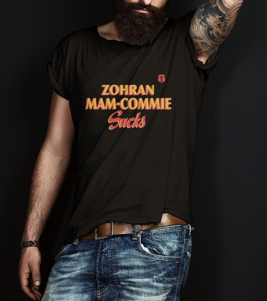 Zohran Mamdani Mam-Commie Sucks Red Text Icon T-Shirt