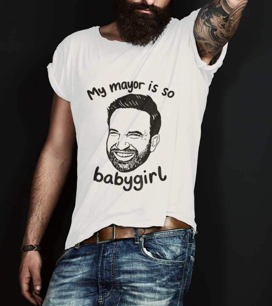 My Mayor Is So Babygirl Zohran Mamdani Big Face Smile T-Shirt