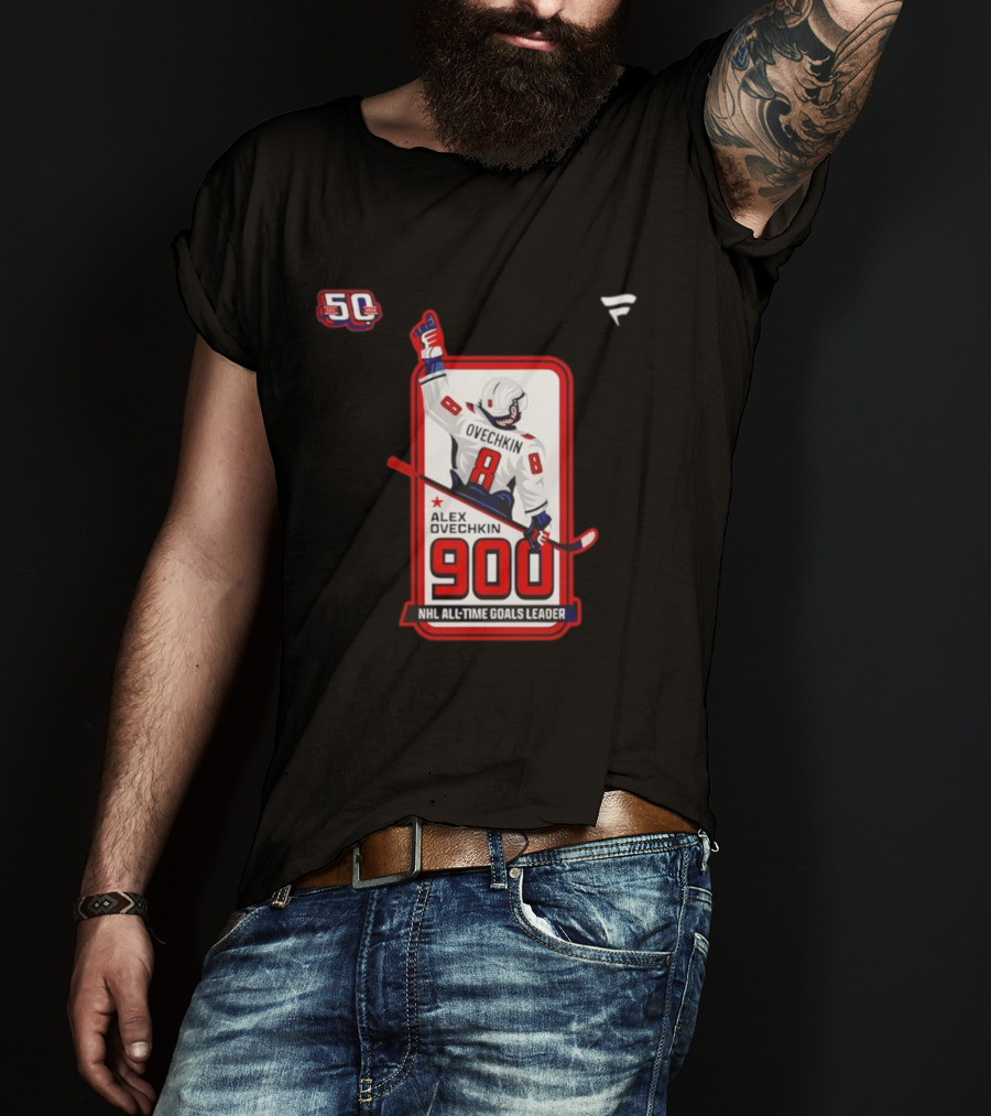 Alex Ovechkin NHL All-Time Goals Leader 900 Goals 50th Anniversary 2025 T-Shirt