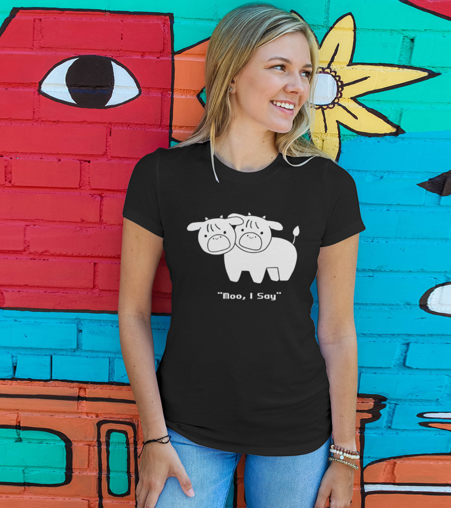 Cows Moo I Say Cute Double Cow Twins T-Shirt