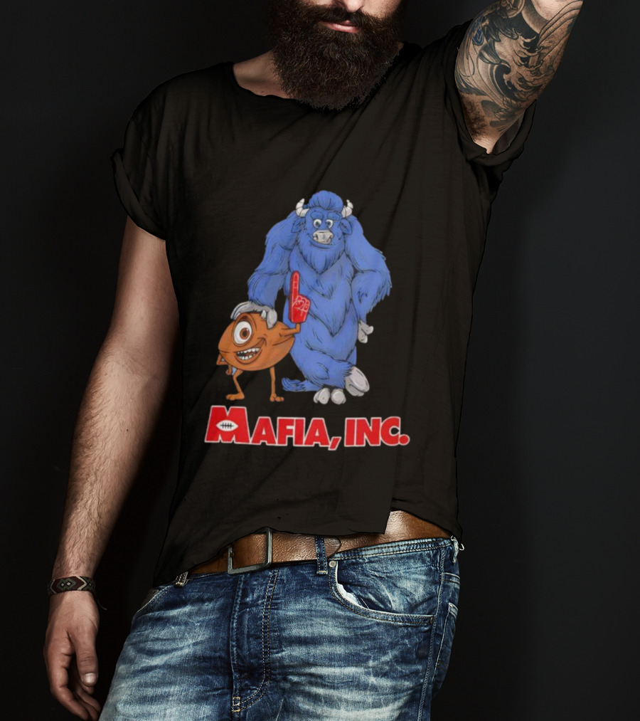 Buffalo Bills Mafia Inc Mascot Big Blue Yeti And Football Character T-Shirt