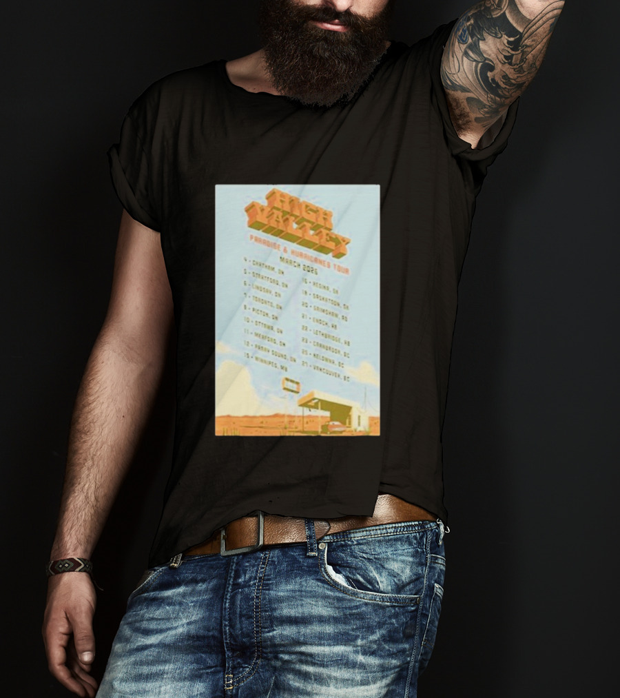 High Valley Paradise Hurricanes Tour 2026 March Dates Canada USA Locations T-Shirt