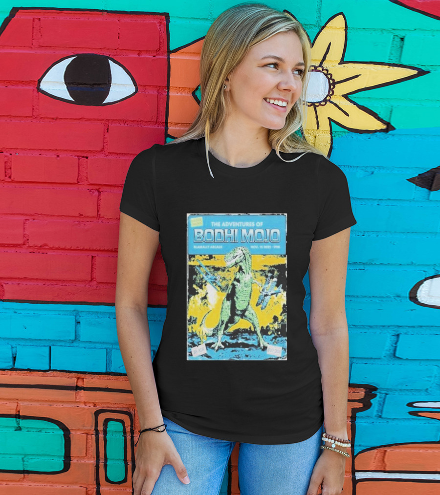 The Adventures Of Bodhi Mojo Nov 15 2025 Blairally Arcade Dinosaur Event T-Shirt