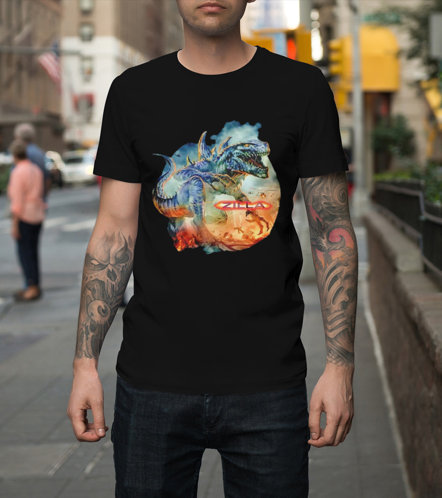 Zilla Monster Mania Epic Battle Chaos Scene T-Shirt