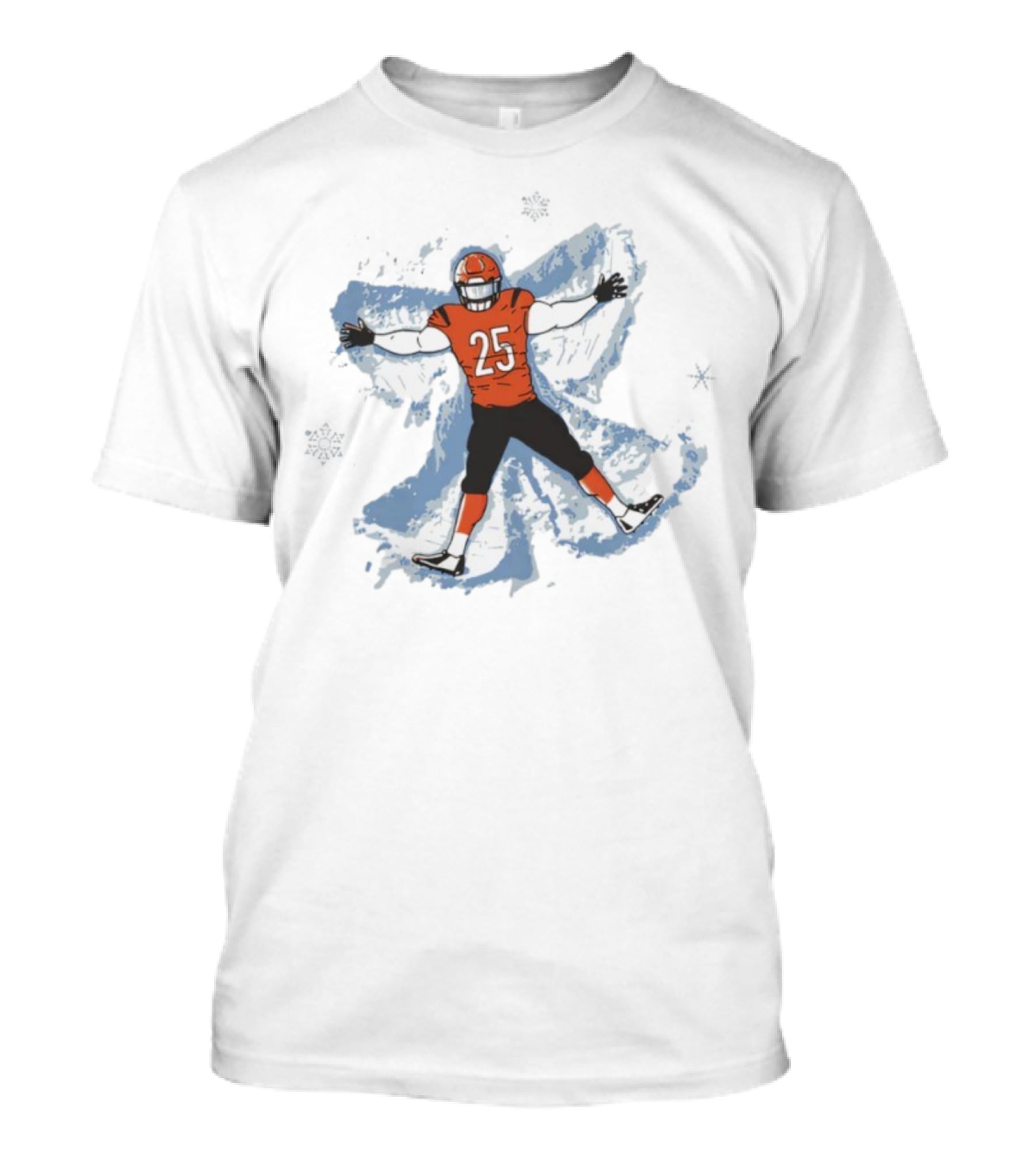 Cincinnati Football Player 25 Making Snow Angel Winter Theme T-Shirt