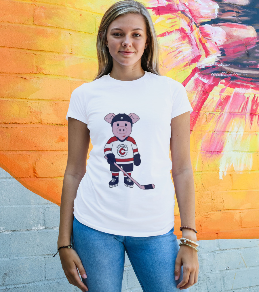 Mom Dad Choppy Puck Chop Kids Mascot Cincinnati Hockey T-Shirt