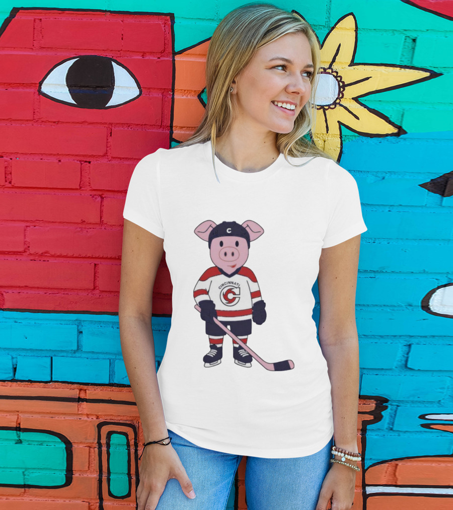 Mom Dad Choppy Puck Chop Kids Mascot Cincinnati Hockey T-Shirt