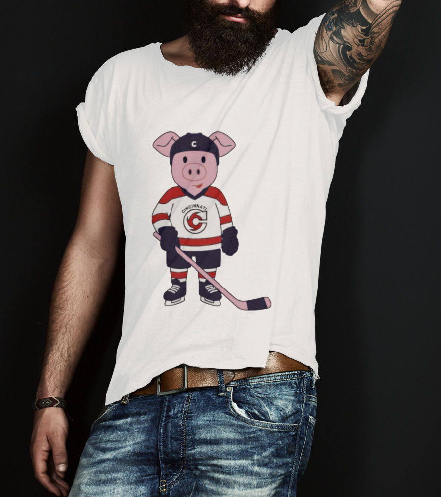 Mom Dad Choppy Puck Chop Kids Mascot Cincinnati Hockey T-Shirt