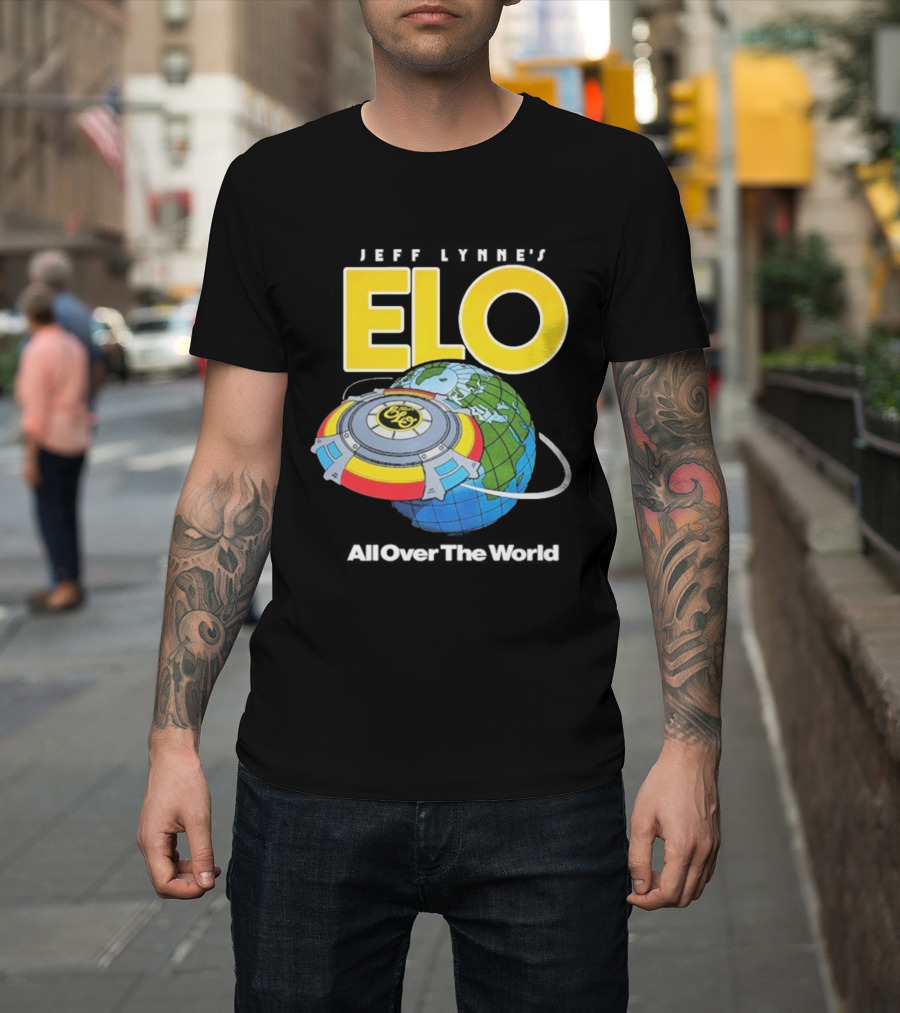 Jeff Lynne's ELO All Over The World Spaceship Globe T-Shirt