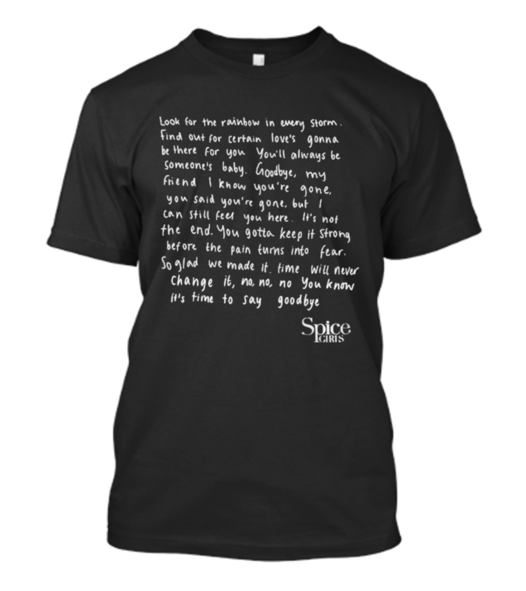 Spice Girls Goodbye Lyrics Farewell Tribute Message T-Shirt