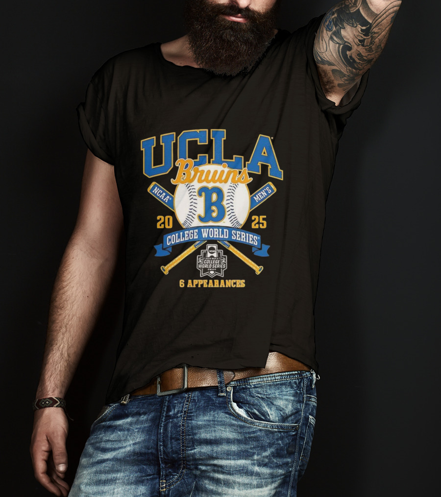 UCLA Bruins NCAA Men's College World Series 2025 Six Appearances T-Shirt