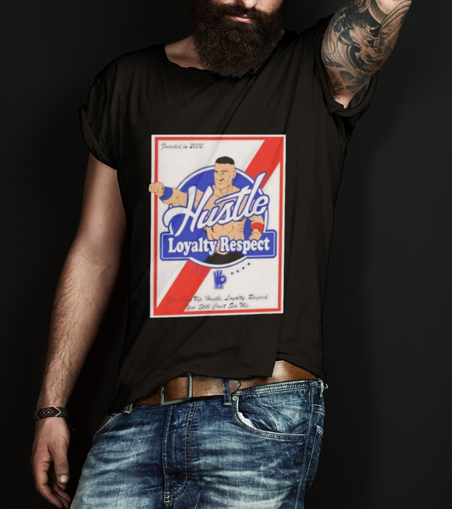 John Cena Hustle Loyalty Respect Never Give Up You Can't See Me WWE 2004 T-Shirt