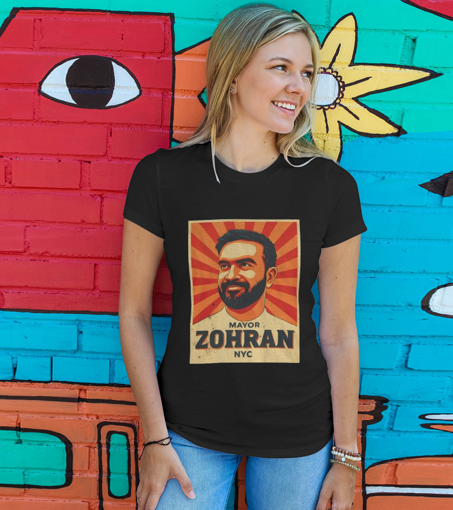 MAYOR ZOHRAN NYC Vintage Political Campaign Retro Style T-Shirt