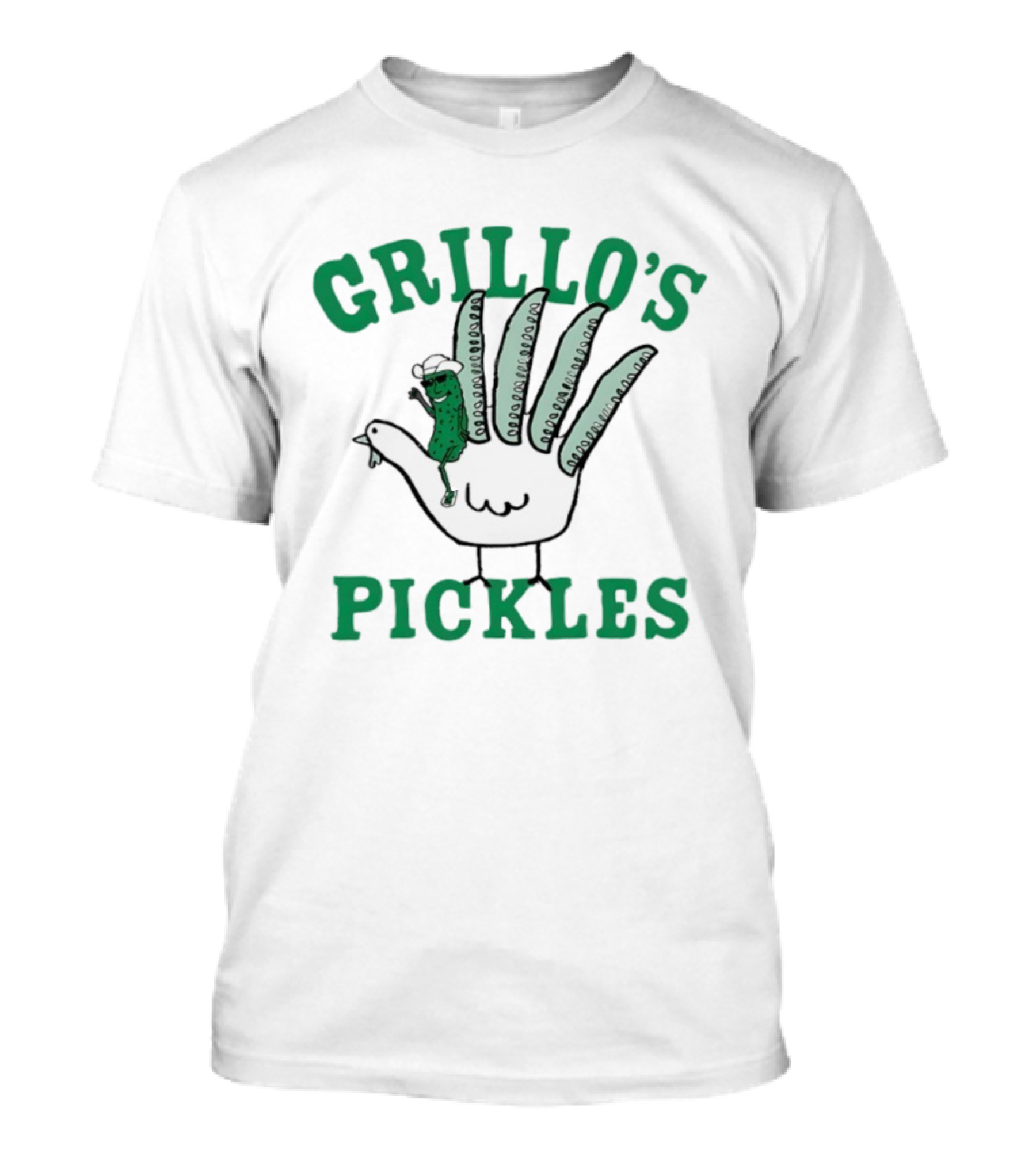 Grillo's Pickles Thanksgiving Hand Turkey Design T-Shirt