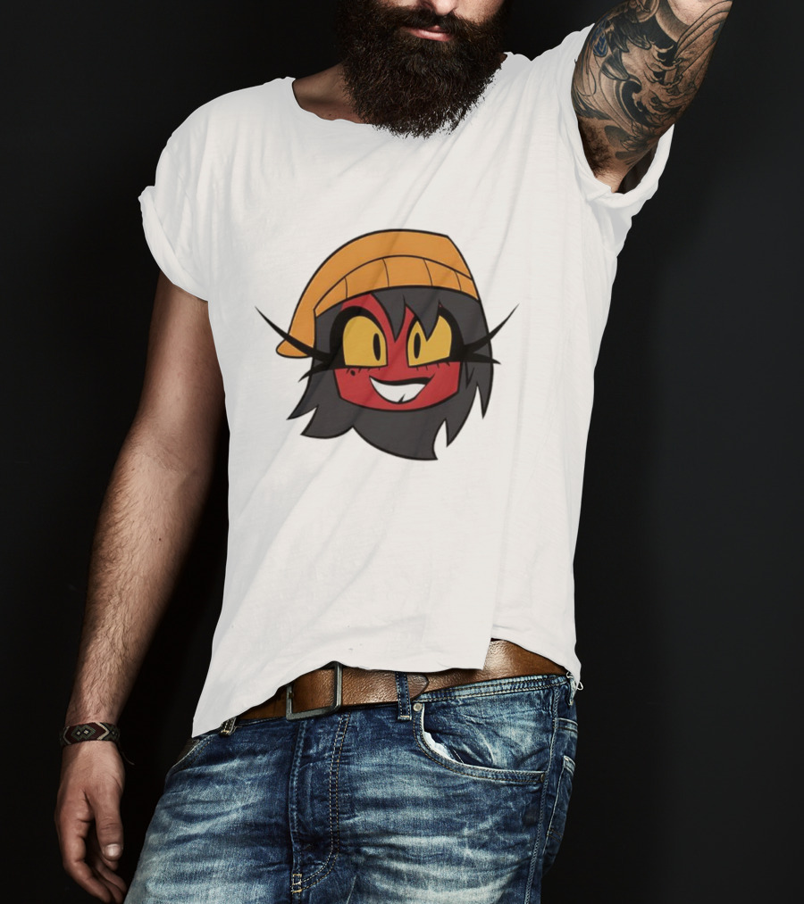 Unhappy Campers Millierd Red-Faced Character With Orange Hat And Yellow Eyes T-Shirt