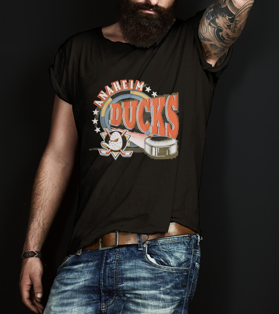 Anaheim Ducks Hockey Mask Puck NHL Team T-Shirt