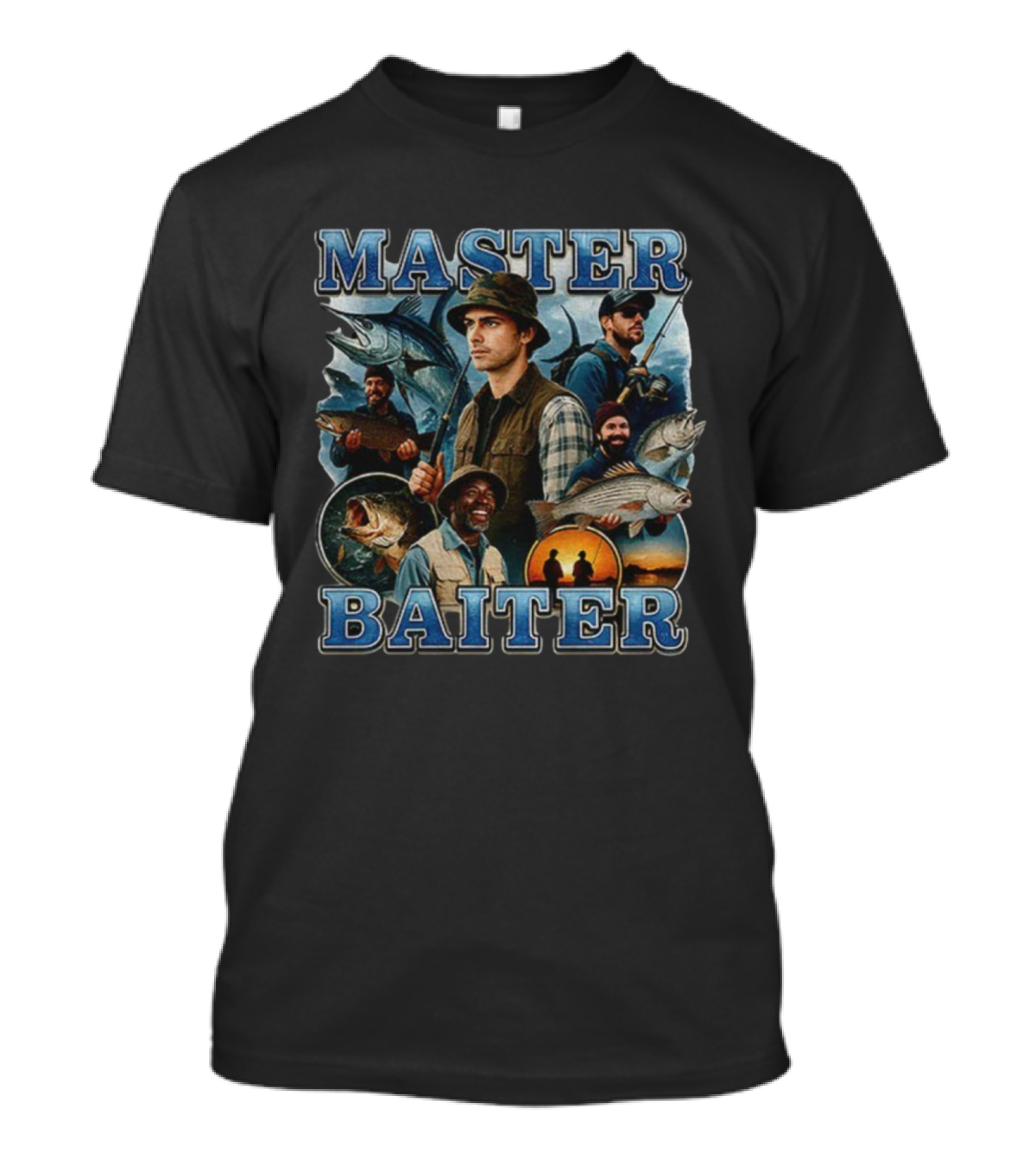 Master Baiter Vintage Fishing Enthusiasts Scenic Adventure T-Shirt