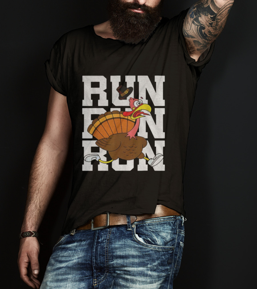 RUN RUN RUN Turkey Trot Thanksgiving 5K Race T-Shirt