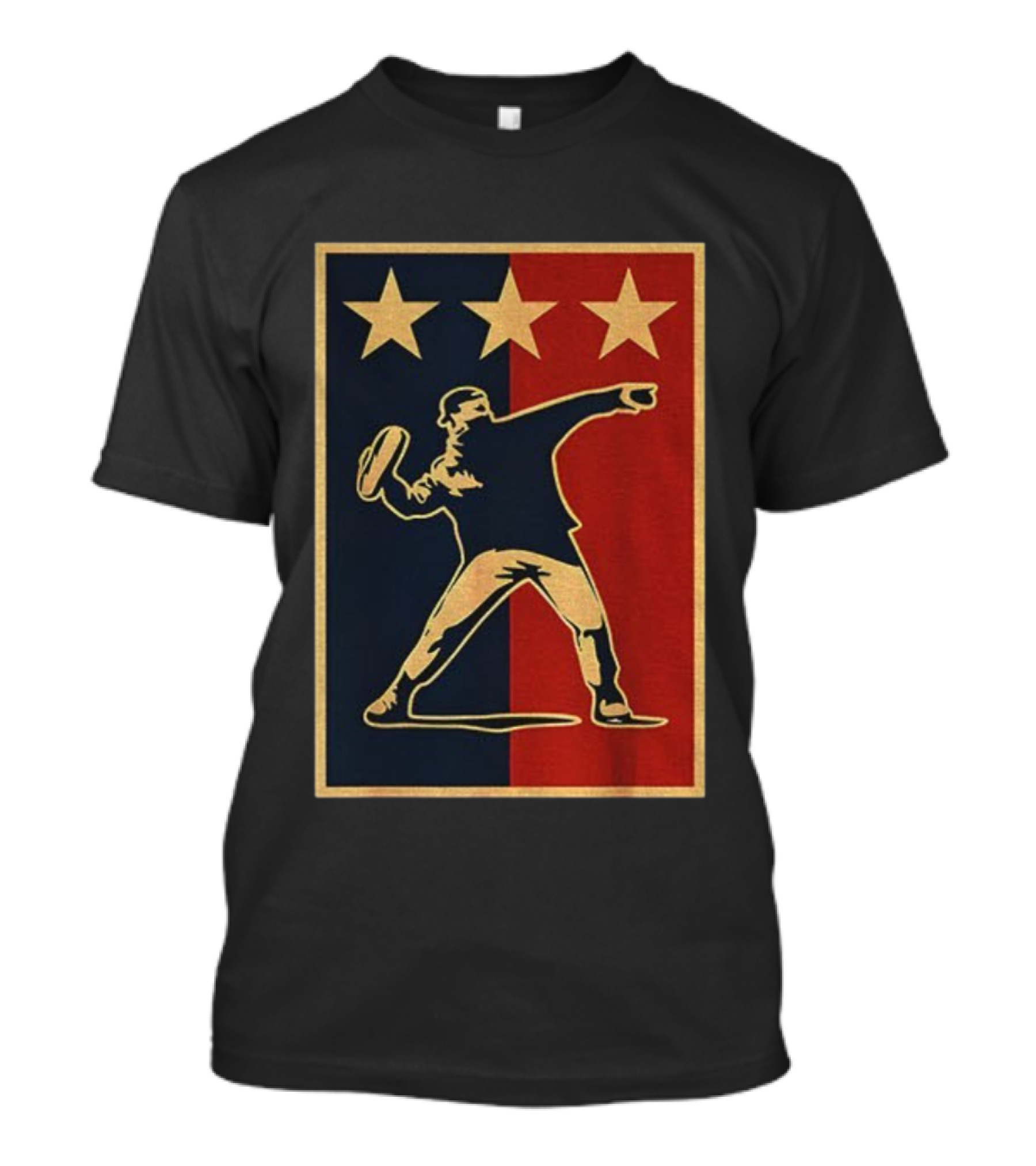 Sandwich Guy Resist Hope Obey Style Three Stars Retro Thrower T-Shirt