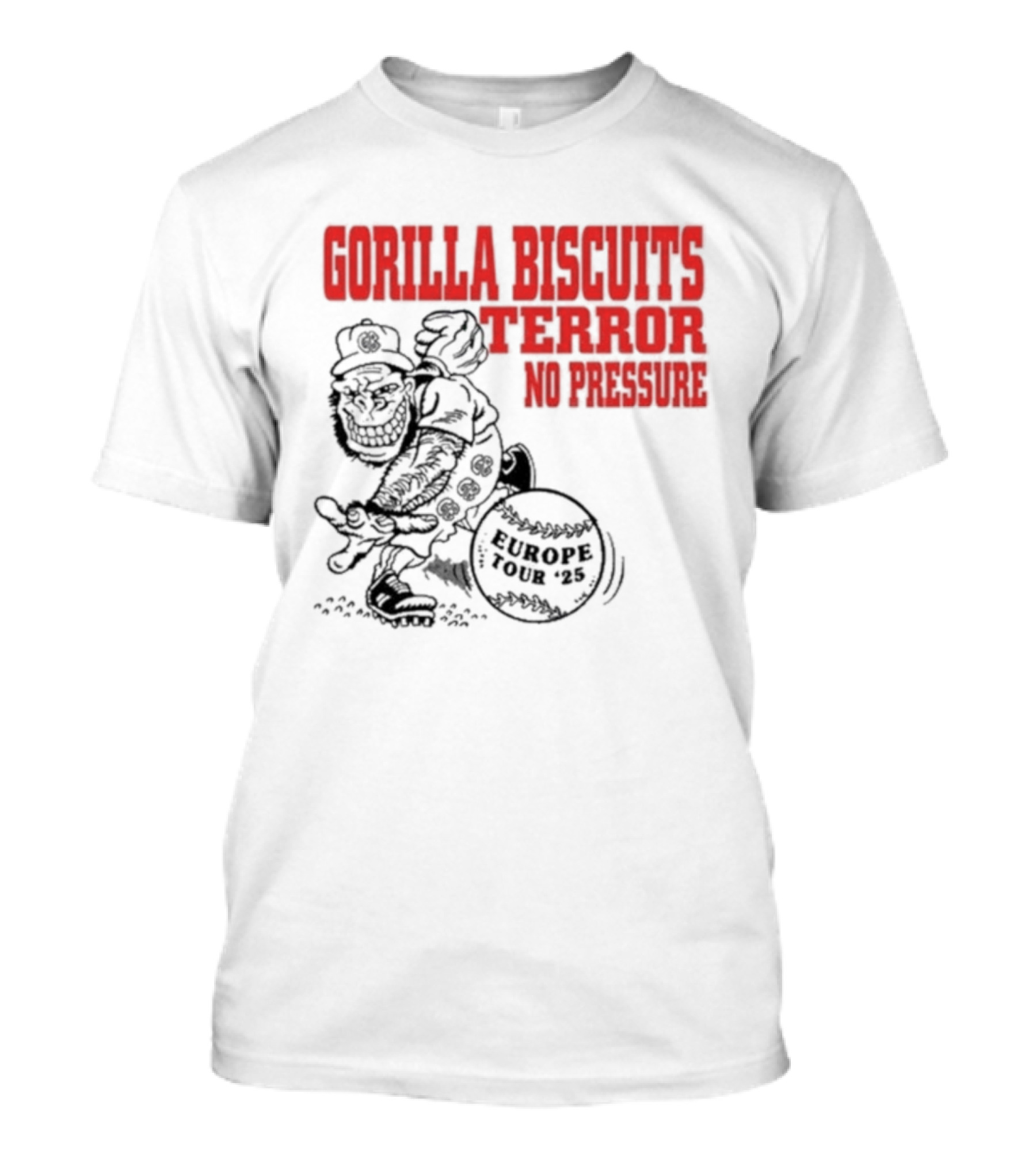 Gorilla Biscuits Terror No Pressure European Tour Promo 2025 T-Shirt
