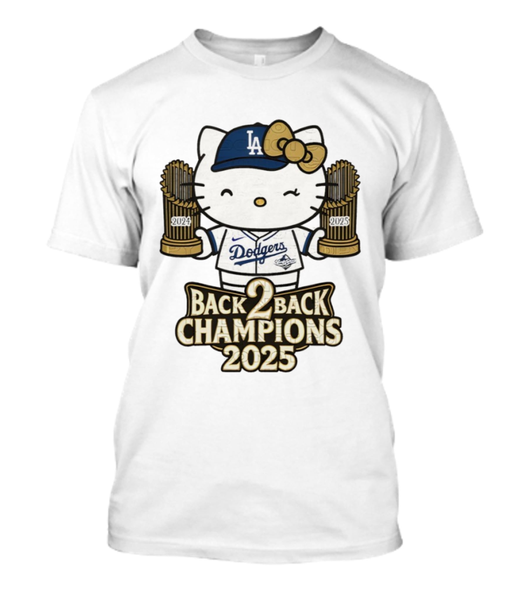 Hello Kitty Dodgers Back 2 Back Champions 2024 2025 T-Shirt