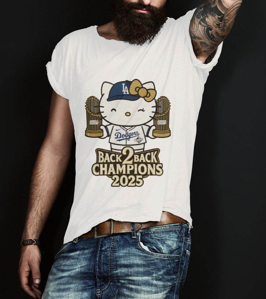 Hello Kitty Dodgers Back 2 Back Champions 2024 2025 T-Shirt