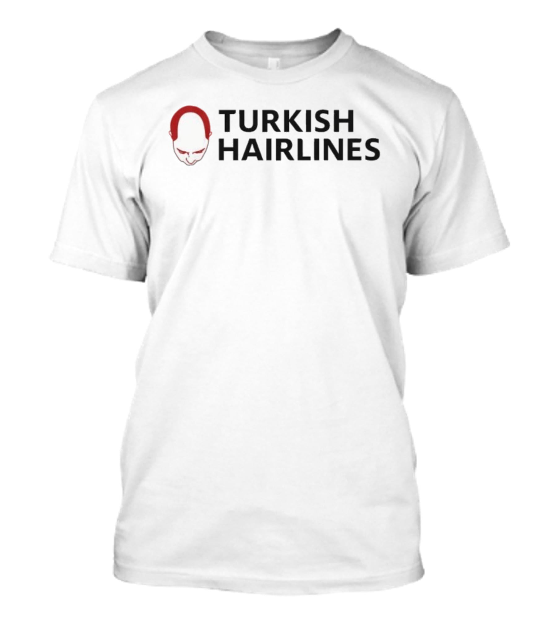 Turkish Hairlines Bald Head Graphic Balding Joke T-Shirt